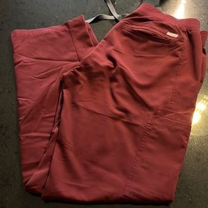 Figs Axim Scrub Pants in Burgundy